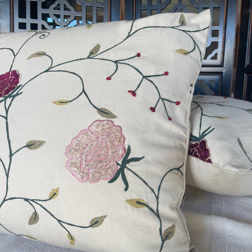 Pink Roses Bloom Cushion Cover