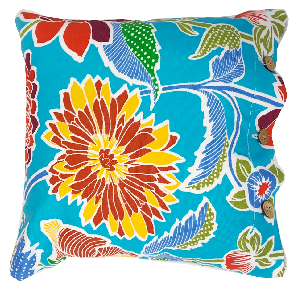 Delphia Blue Cotton Cushion Cover
