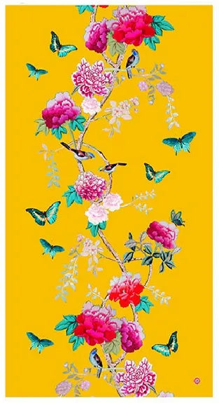 Anna Chandler Canvas Tablecloth Saffron Birds