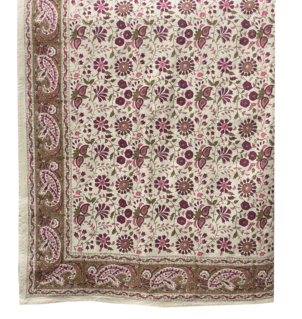Cotton Stamped Print Bedspread