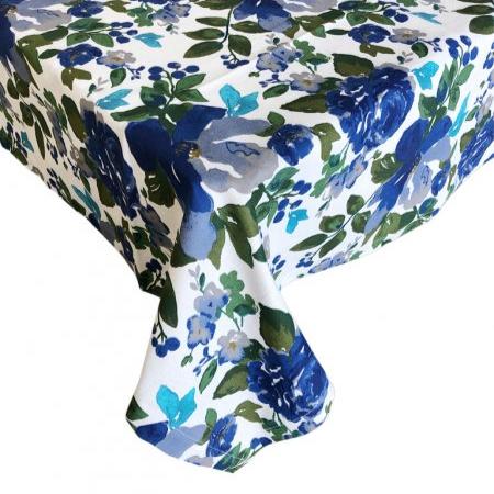 Garden Indigo Cotton Tablecloth