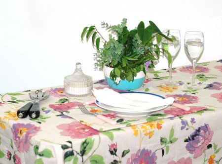 Monet Beige Stain Proof Tablecloth