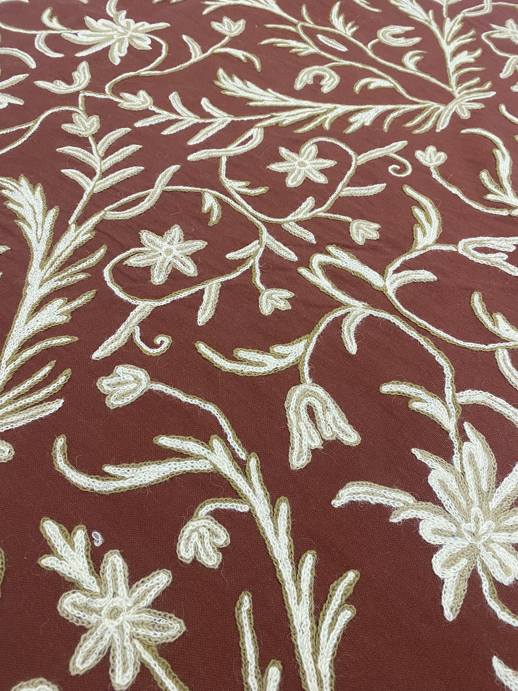 Crewel Floral Dust-Pink Fabric