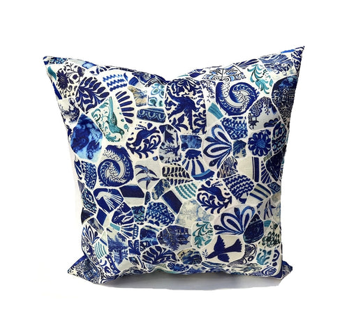 Anna Chandler Blue Mosaic Out-door Cushion