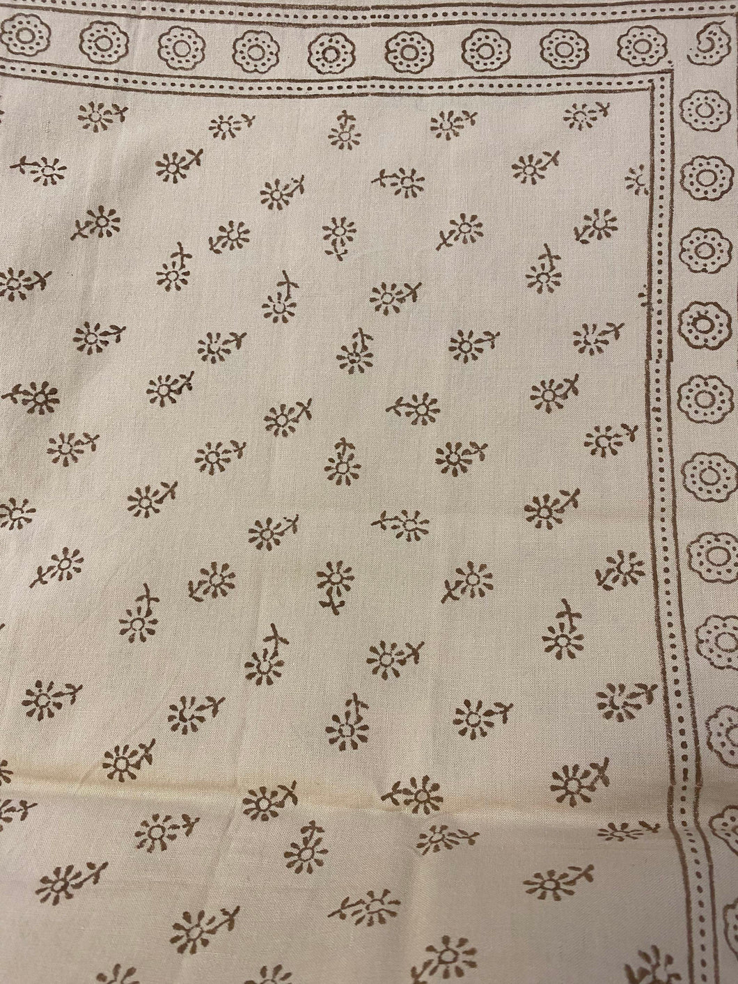 Indian Block Print Tablecloth - Flower