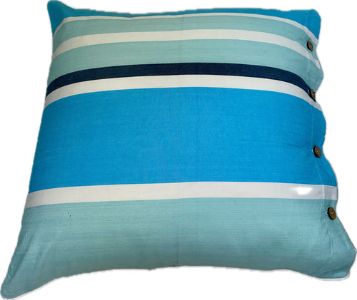 Champagne Blue/Green Striped Cushion Cover