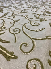Crewel Floral Beige Fabric