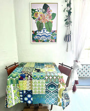 Anna Chandler Canvas Tablecloth Seventies Green - 140 x 250cm