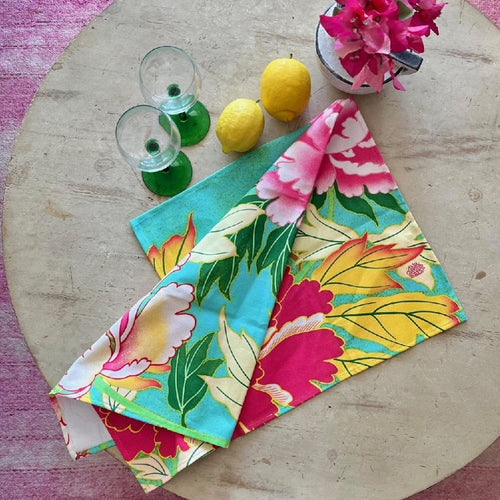 Anna Chandler Tea Towel in Kimono Flowers