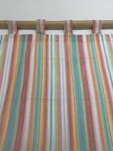 Indian Tab-Top Curtain - Pastel Stripe