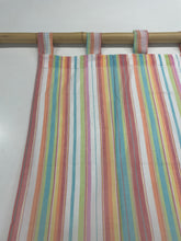 Indian Tab-Top Curtain - Pastel Stripe