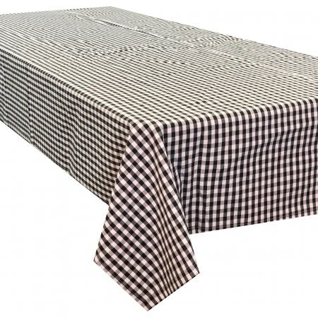 Black Gingham Check Tablecloth