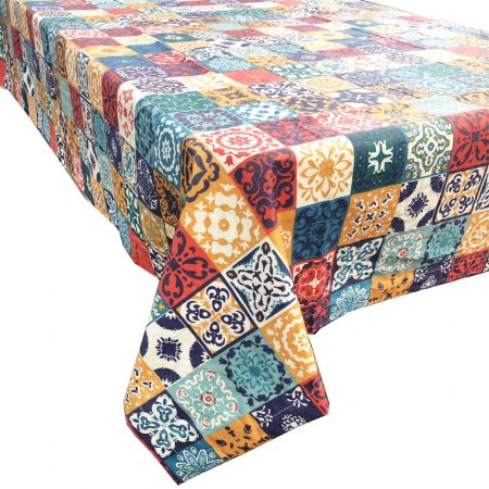 Moroccan Print Coated Tablecloth