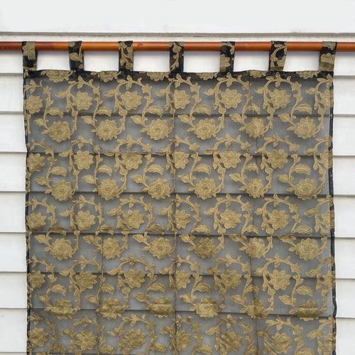Indian Voile Curtain - Embroidered Silk