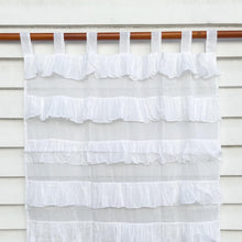 Ruffle Tab Top Curtain - White