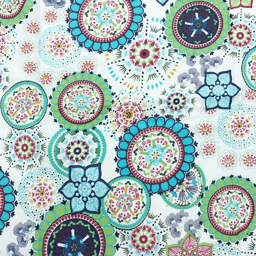 Wildflower Aqua Blue Stain Proof Tablecloth