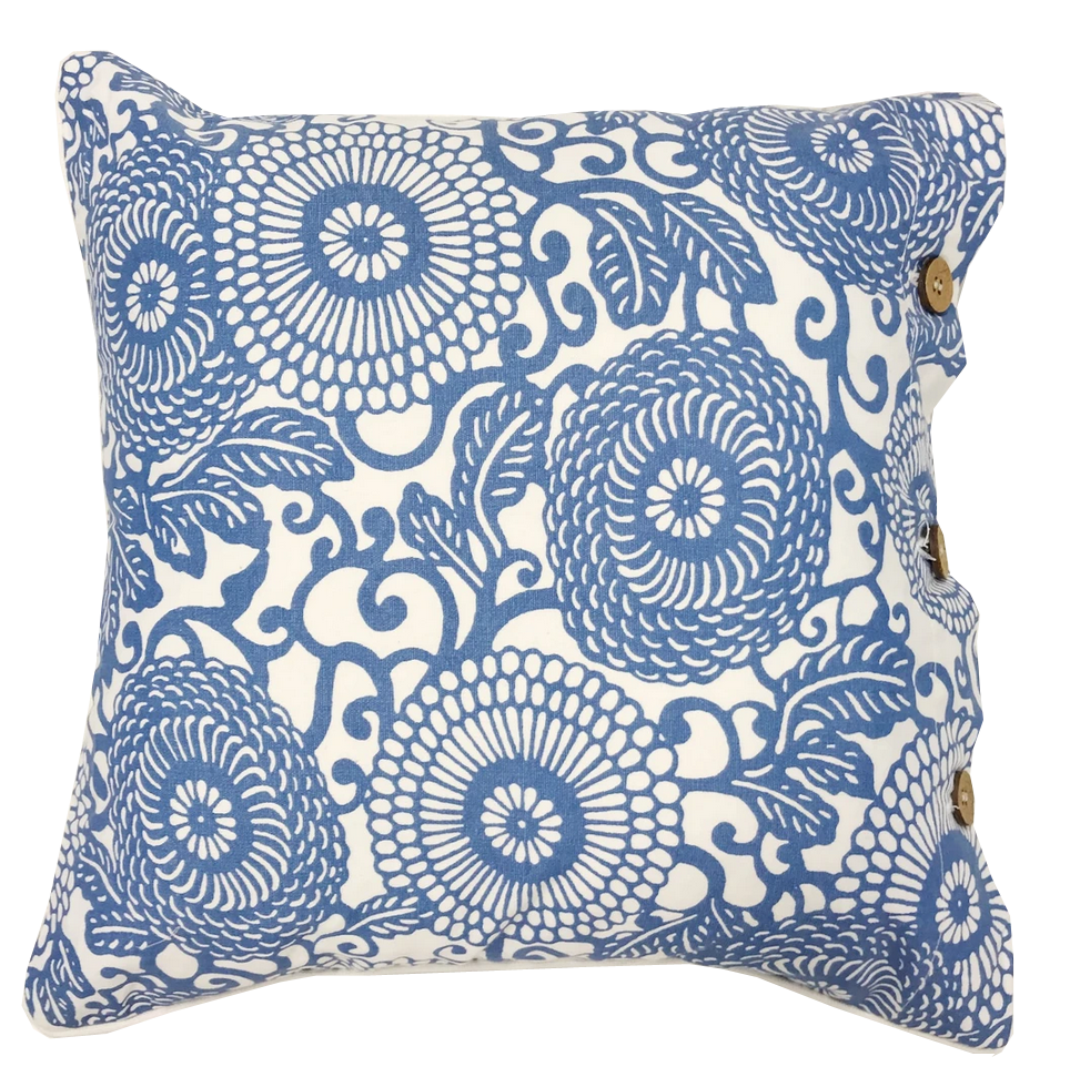 Anthea Blue Cotton Cushion Cover