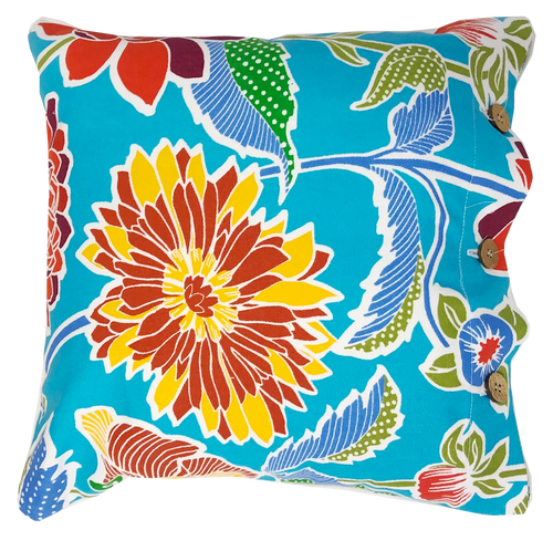Delphia Blue Cotton Cushion Cover