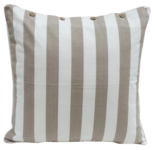 OHara Beige Striped Cotton Cushion Covers