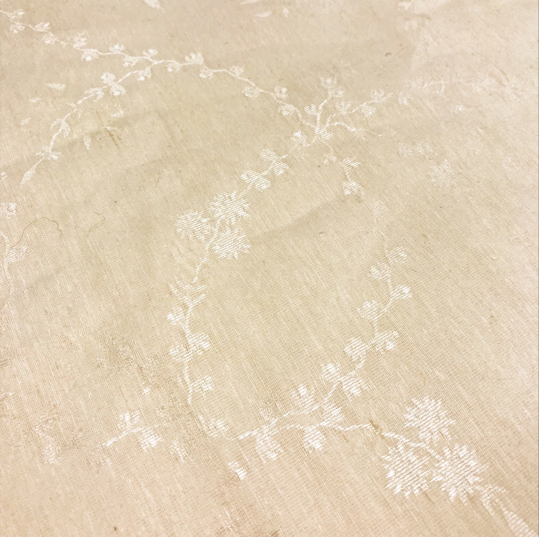Hemp & Silk floral Jacquard Fabric