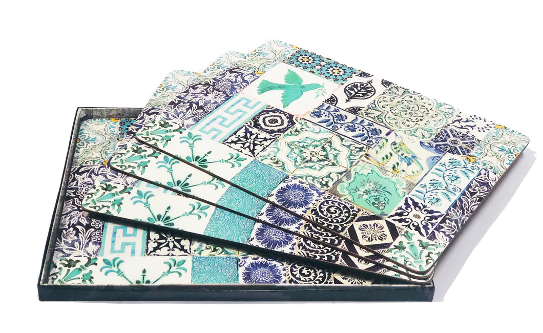 Anna Chandler Placemat Set Blue Turquoise