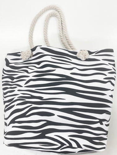 Canvas Tote Bag Black and White Print