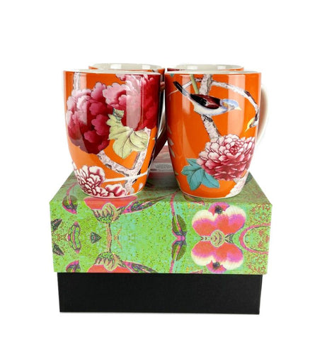 Anna Chandler set of 4 Mugs in Tangerine
