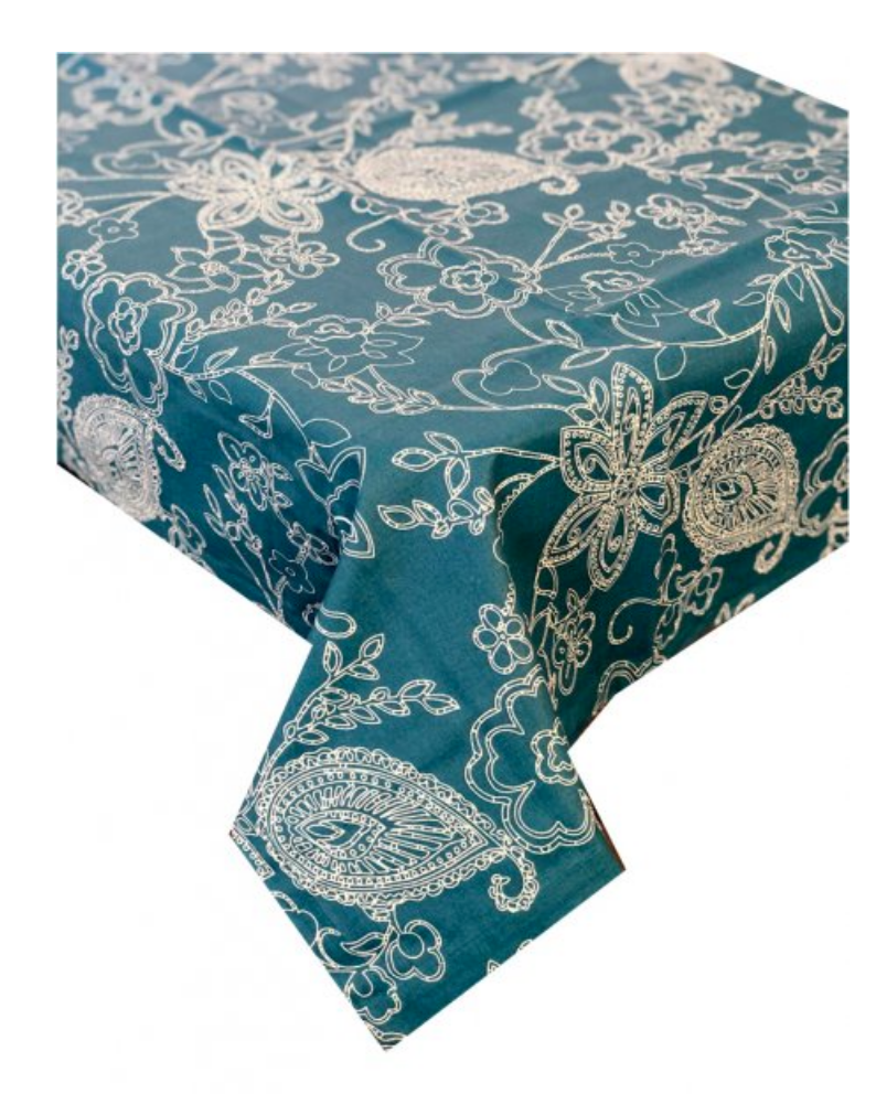 Paisley Teal Stain Proof Tablecloth