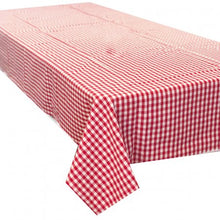 Gingham Red Check Cotton Tablecloth
