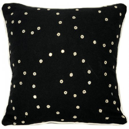 Mirror Black Cotton Cushion Cover
