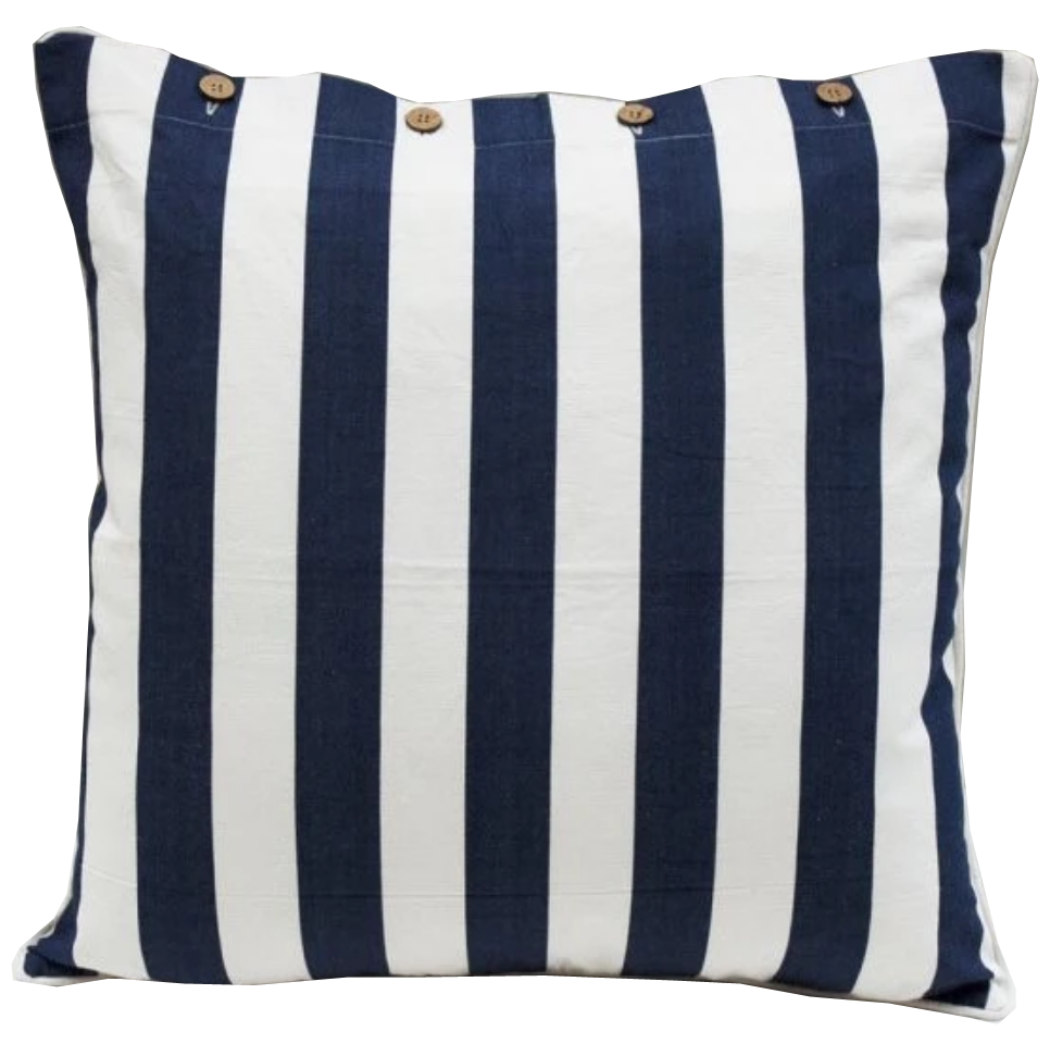 Mode Navy Stripe Cotton Cushion Cover