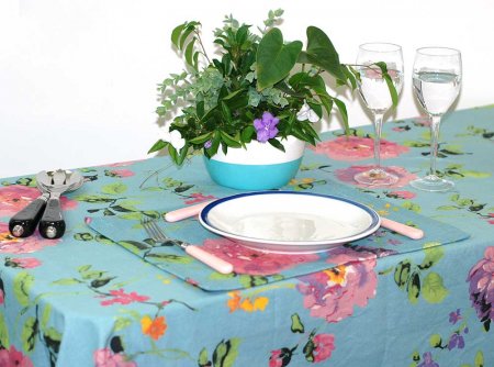 Monet Blue Stain Proof Tablecloth