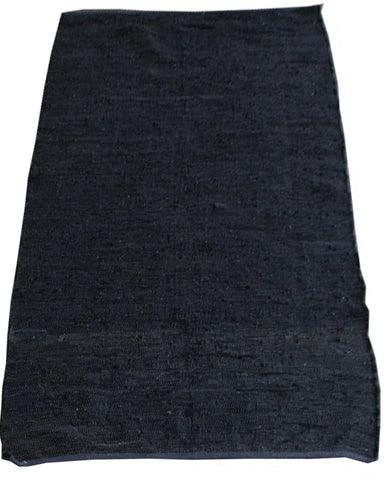 Black Leather Rag Rug