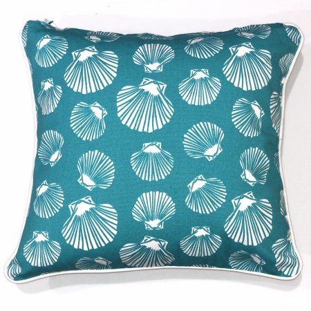 Shell Sea Green Cotton Cushion Cover